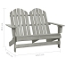 Silla Adirondack de jardín 2 plazas madera maciza abeto gris