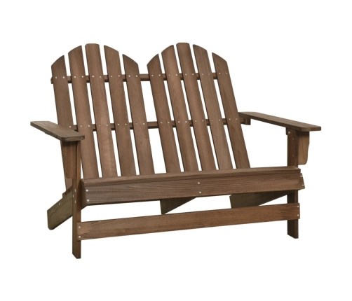 Silla Adirondack de jardín 2 plazas madera maciza abeto marrón