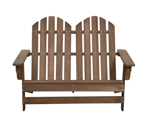 Silla Adirondack de jardín 2 plazas madera maciza abeto marrón