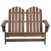 Silla Adirondack de jardín 2 plazas madera maciza abeto marrón