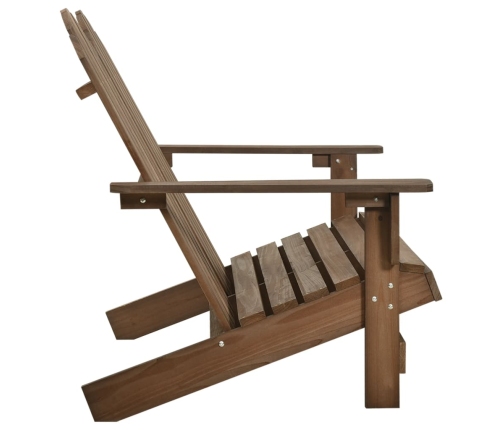 Silla Adirondack de jardín 2 plazas madera maciza abeto marrón