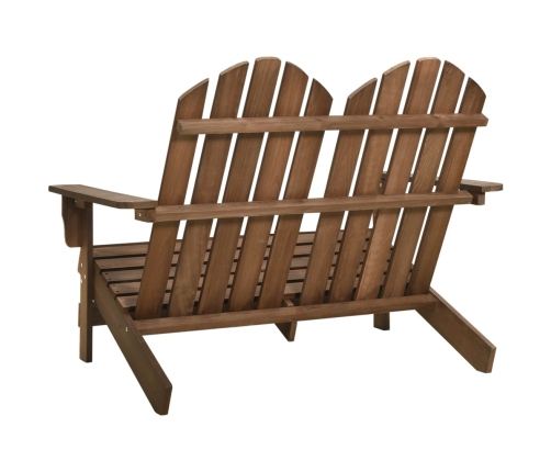 Silla Adirondack de jardín 2 plazas madera maciza abeto marrón