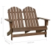 Silla Adirondack de jardín 2 plazas madera maciza abeto marrón