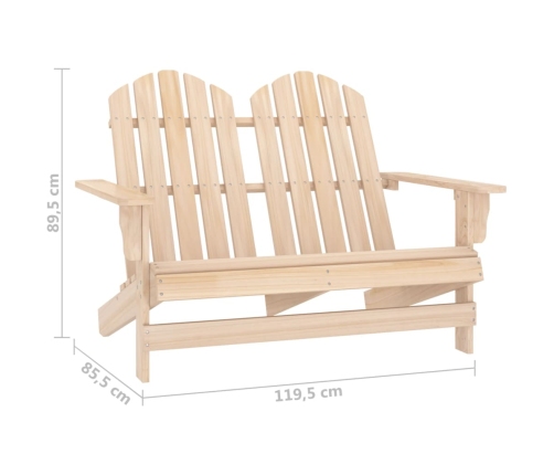 Silla Adirondack de jardín 2 plazas madera maciza de abeto