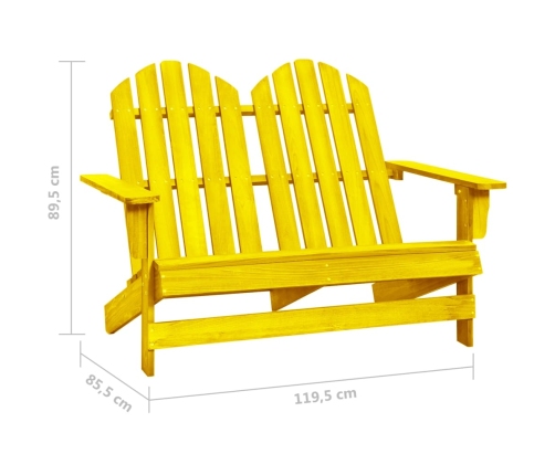 Silla Adirondack de jardín 2 plazas madera de abeto amarillo