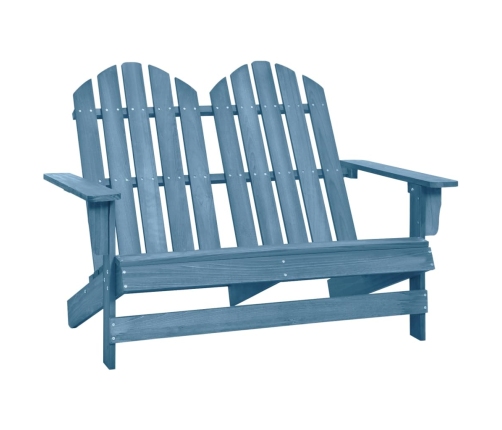 vidaXL Silla Adirondack de jardín 2 plazas madera maciza de abeto azul