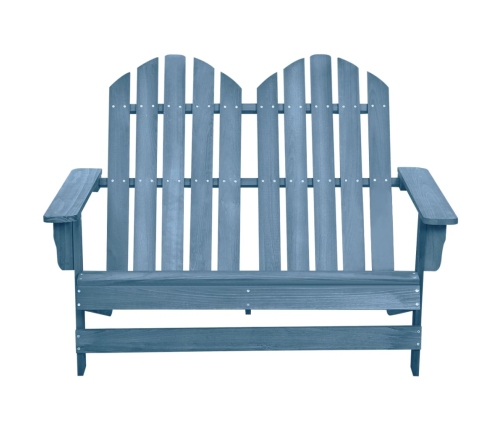 vidaXL Silla Adirondack de jardín 2 plazas madera maciza de abeto azul