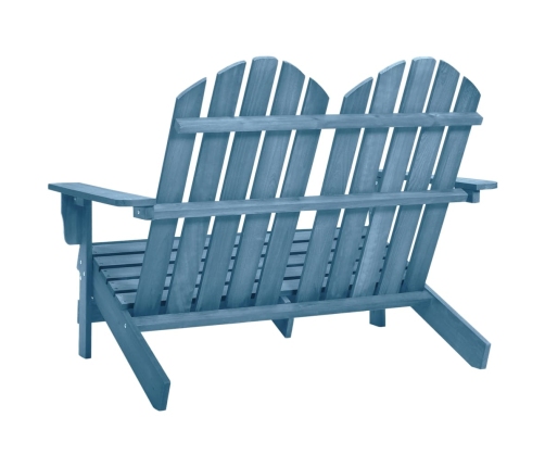 vidaXL Silla Adirondack de jardín 2 plazas madera maciza de abeto azul