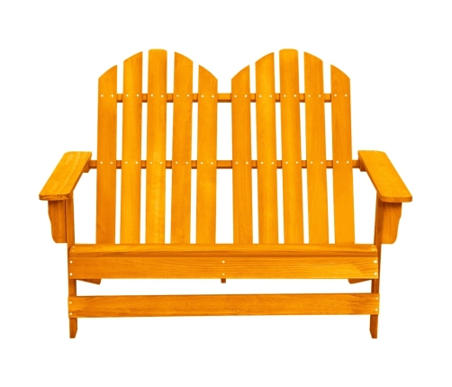 Silla Adirondack de jardín 2 plazas madera maciza abeto naranja