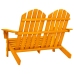 Silla Adirondack de jardín 2 plazas madera maciza abeto naranja