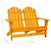 Silla Adirondack de jardín 2 plazas madera maciza abeto naranja