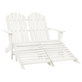 Silla Adirondack de jardín 2 plazas madera maciza abeto blanco