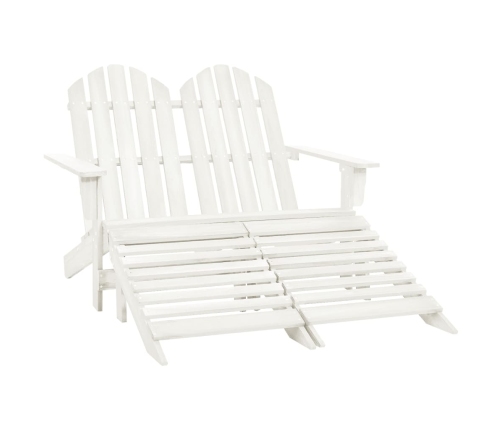 Silla Adirondack de jardín 2 plazas madera maciza abeto blanco