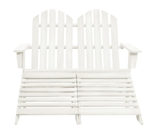 Silla Adirondack de jardín 2 plazas madera maciza abeto blanco