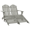 Silla Adirondack de jardín 2 plazas madera de abeto gris