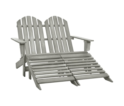 Silla Adirondack de jardín 2 plazas madera de abeto gris