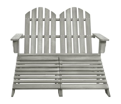 Silla Adirondack de jardín 2 plazas madera de abeto gris