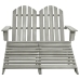 Silla Adirondack de jardín 2 plazas madera de abeto gris