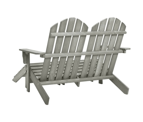 Silla Adirondack de jardín 2 plazas madera de abeto gris