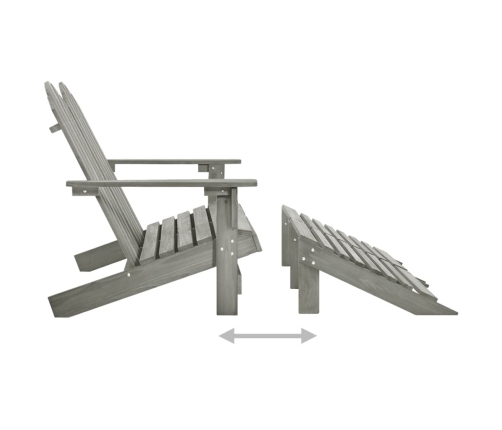 Silla Adirondack de jardín 2 plazas madera de abeto gris