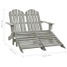 Silla Adirondack de jardín 2 plazas madera de abeto gris