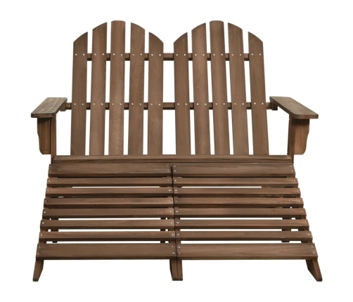 Silla Adirondack de jardín 2 plazas madera de abeto marrón