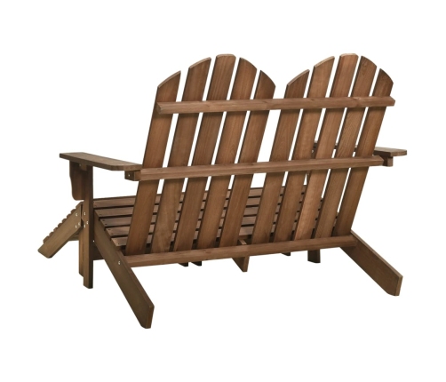 Silla Adirondack de jardín 2 plazas madera de abeto marrón