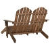 vidaXL Silla Adirondack de jardín 2 plazas madera de abeto marrón