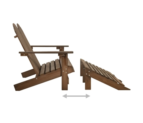 vidaXL Silla Adirondack de jardín 2 plazas madera de abeto marrón