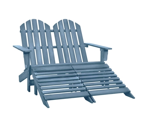 Silla Adirondack de jardín 2 plazas madera maciza de abeto azul