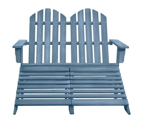 Silla Adirondack de jardín 2 plazas madera maciza de abeto azul