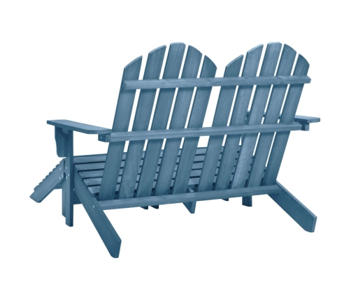 Silla Adirondack de jardín 2 plazas madera maciza de abeto azul