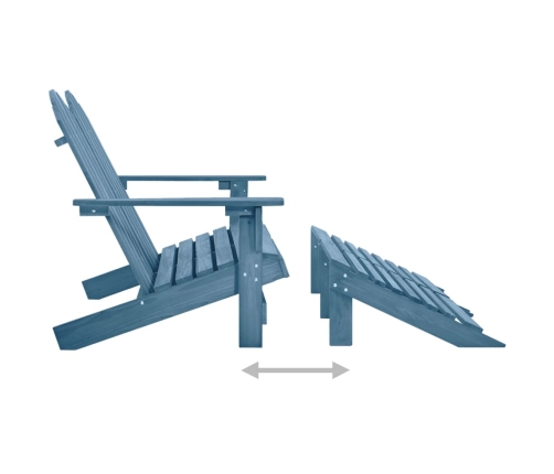 Silla Adirondack de jardín 2 plazas madera maciza de abeto azul