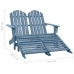 Silla Adirondack de jardín 2 plazas madera maciza de abeto azul