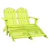 Silla Adirondack de jardín 2 plazas madera maciza abeto verde