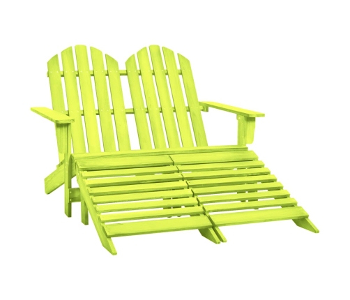 Silla Adirondack de jardín 2 plazas madera maciza abeto verde