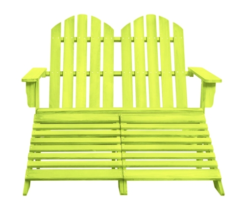 Silla Adirondack de jardín 2 plazas madera maciza abeto verde