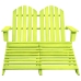 Silla Adirondack de jardín 2 plazas madera maciza abeto verde