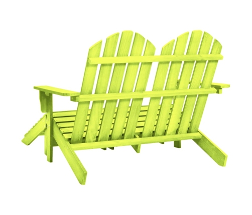 Silla Adirondack de jardín 2 plazas madera maciza abeto verde