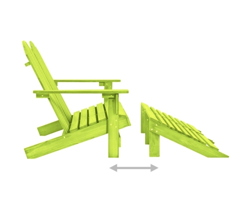 Silla Adirondack de jardín 2 plazas madera maciza abeto verde