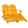 vidaXL Silla Adirondack de jardín 2 plazas madera maciza abeto naranja