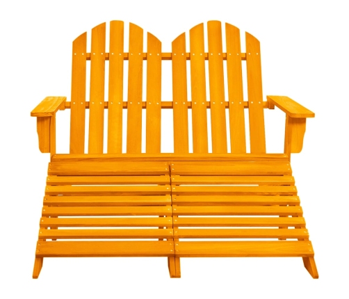 vidaXL Silla Adirondack de jardín 2 plazas madera maciza abeto naranja