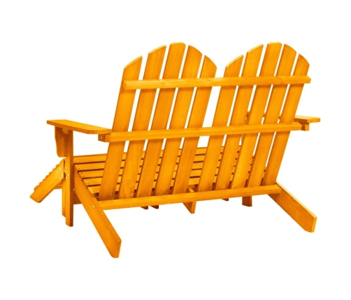 vidaXL Silla Adirondack de jardín 2 plazas madera maciza abeto naranja