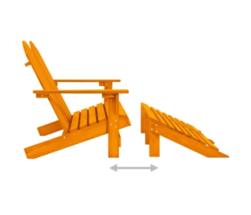 vidaXL Silla Adirondack de jardín 2 plazas madera maciza abeto naranja