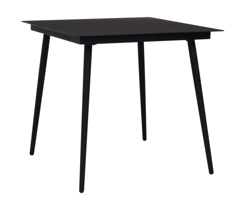 Juego de comedor para jardín 5 piezas ratán PVC negro