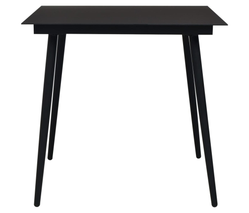 Juego de comedor para jardín 5 piezas ratán PVC negro