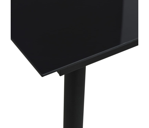 Juego de comedor para jardín 5 piezas ratán PVC negro