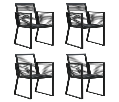 Juego de comedor para jardín 5 piezas ratán PVC negro