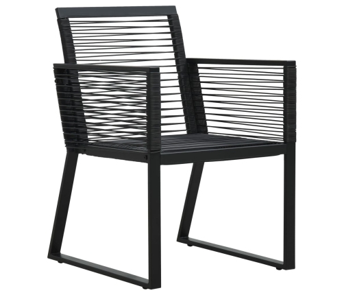 Juego de comedor para jardín 5 piezas ratán PVC negro