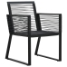 Juego de comedor para jardín 5 piezas ratán PVC negro